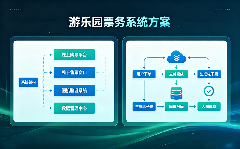 游乐场票务系统解决方案：套票+单项票+年卡+二销管理