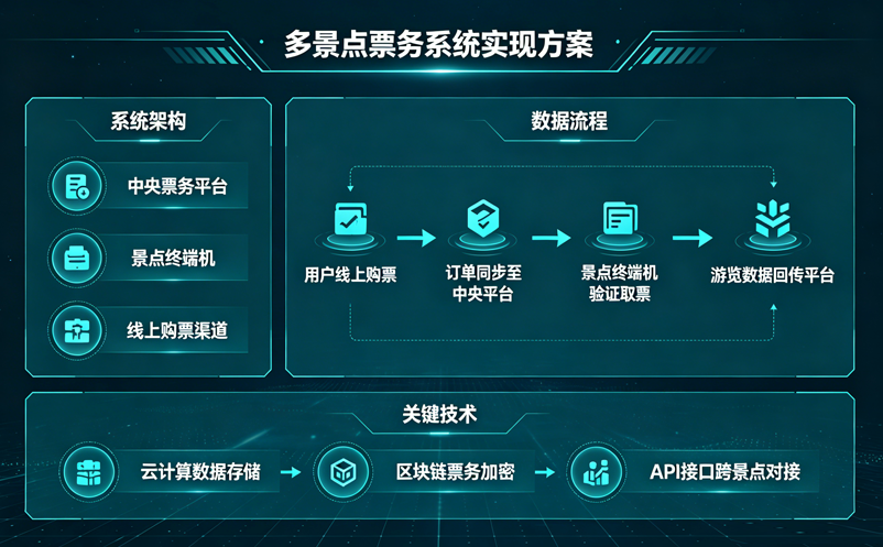 多景点共用一个票务系统怎么实现