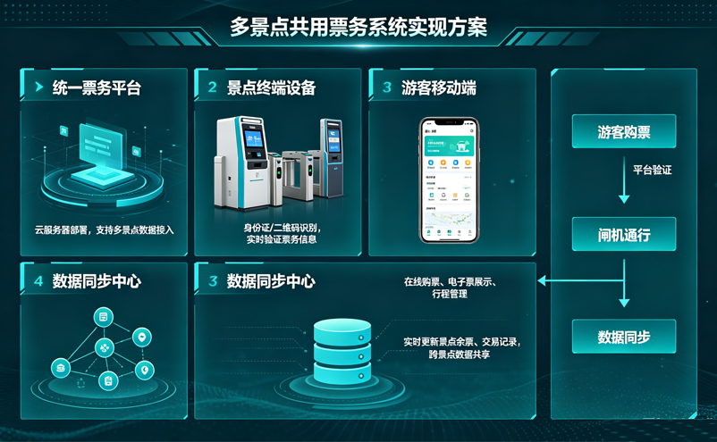 多景点共用一个票务系统怎么实现