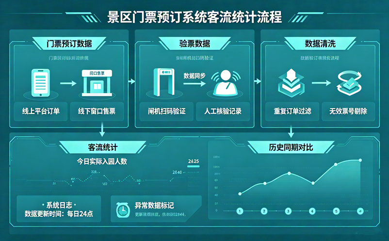 景区门票预订系统怎么统计每天真实客流