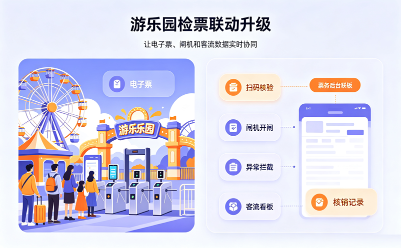 游乐园门票系统如何和闸机联动