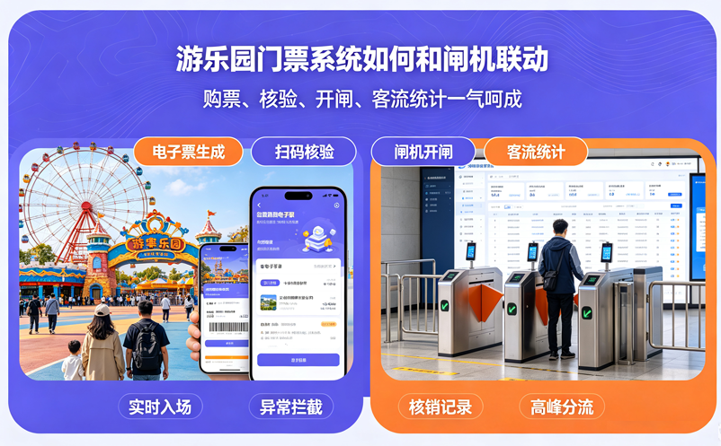 游乐园门票系统如何和闸机联动