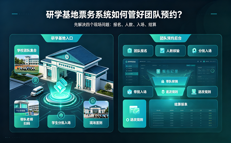 研学基地票务系统如何管好团队预约?先解决四个现场问题