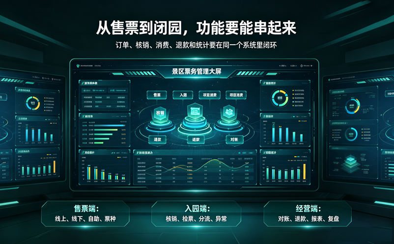 景区票务系统有哪些功能?从售票到闭园统计要连成一条线