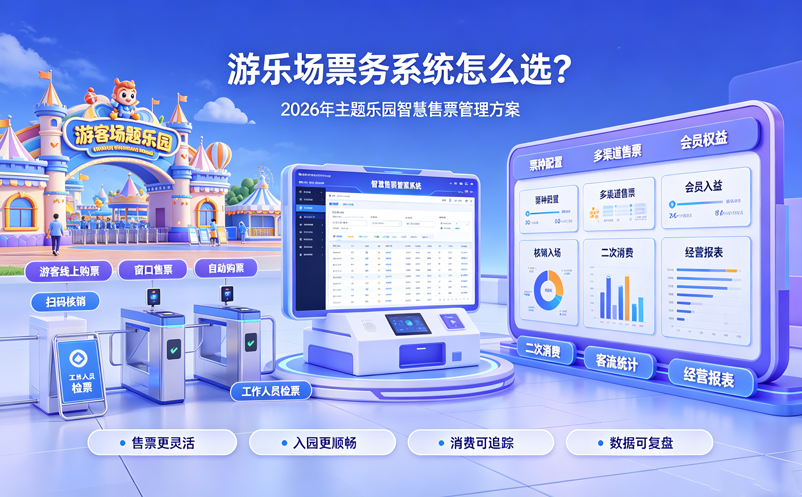 游乐场票务系统怎么选?2026年主题乐园智慧售票管理方案