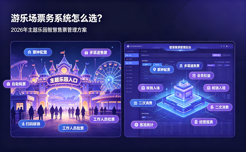 游乐场票务系统怎么选?2026年主题乐园智慧售票管理方案