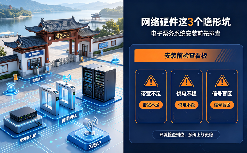 景区电子票务系统安装前,网络硬件这3个“隐形坑”最容易忽略