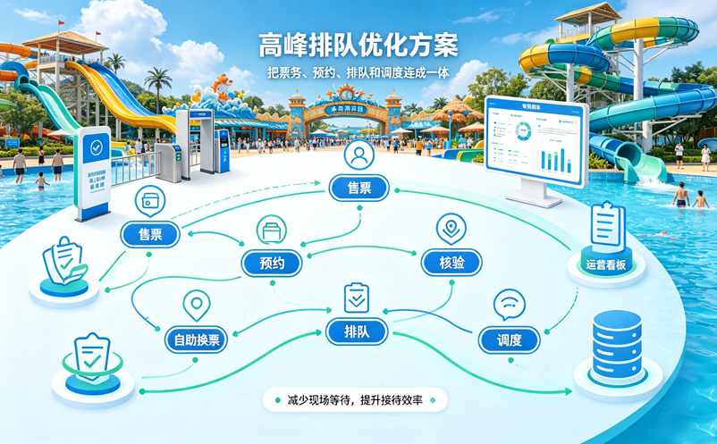 水上乐园票务系统怎么搭建？易景通方案助力优化高峰排队