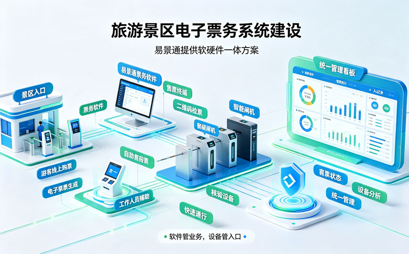 旅游景区电子票务系统建设，易景通提供软硬件一体方案
