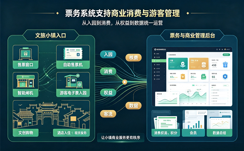 文旅小镇票务系统如何支持商业消费和游客管理?