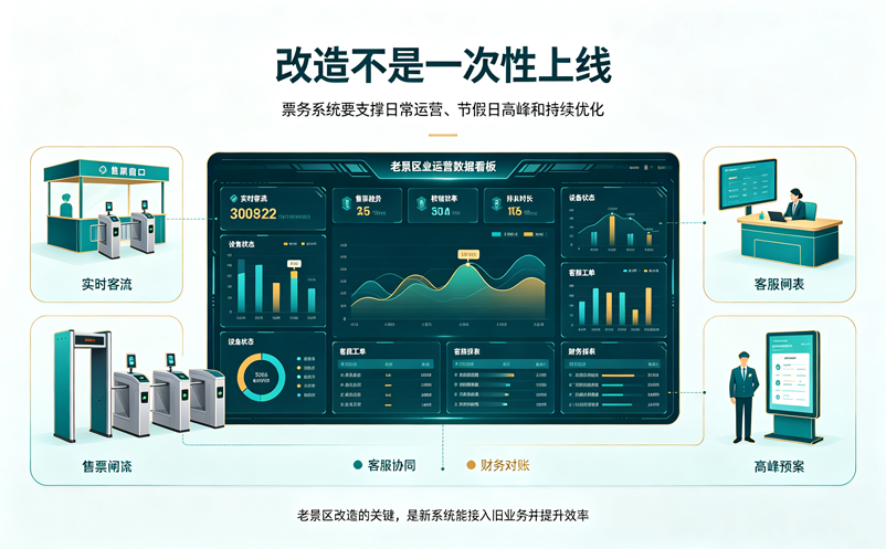 老景区改造项目中,票务系统需要重点规划哪些内容?