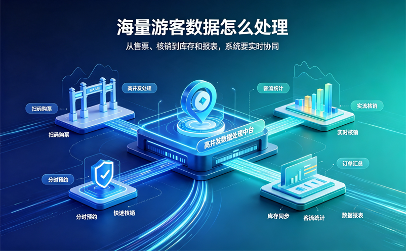 景区售检票系统每天怎么处理海量游客数据