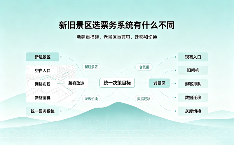 新建景区和老景区选择票务系统的方法一样吗?