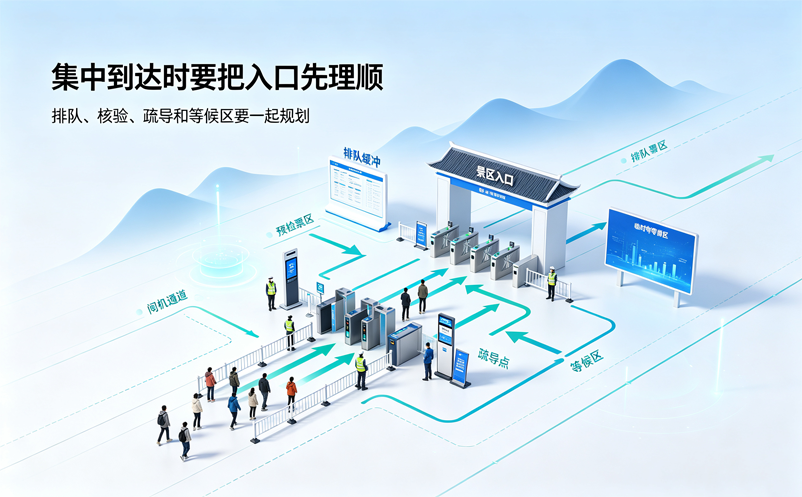 周末游客集中到达,旅游景点电子门票系统如何提前控制客流?