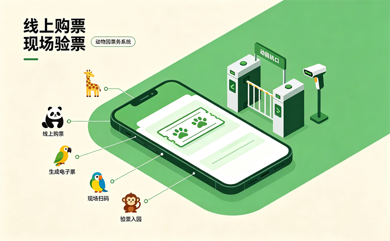动物园票务系统如何实现线上购票与现场验票?