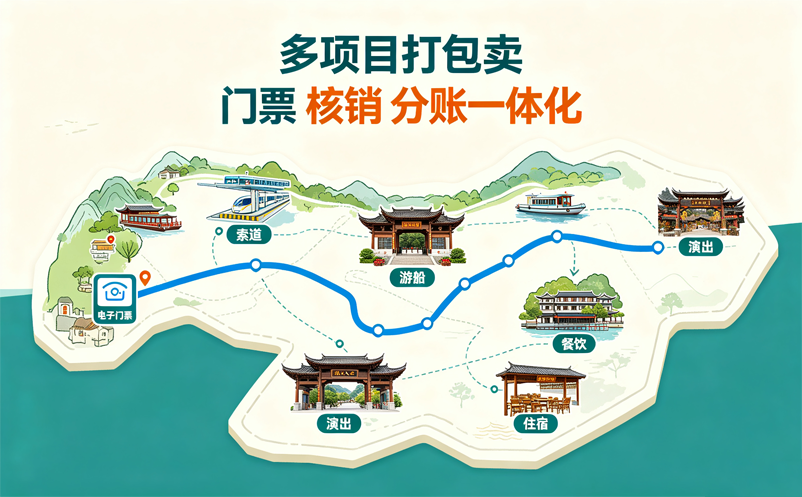 景区多个项目怎么卖一张票?易景通一票通系统这样管理