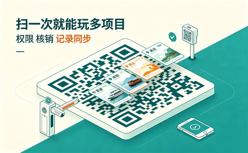 一个游客玩多个项目，易景通一票通系统如何实现一码核销