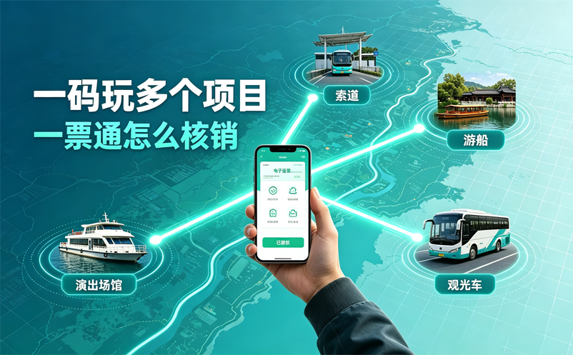 一个游客玩多个项目，易景通一票通系统如何实现一码核销